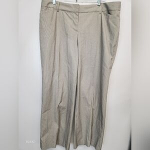 Lane Bryant Cream Tan/Gray Pinstripe Straight Leg  Pants Womens Plus 18  NWT